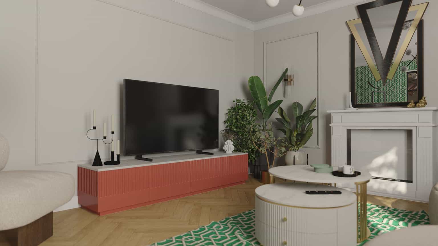 Małe mieszkanie w stylu Art Deco | salon 6